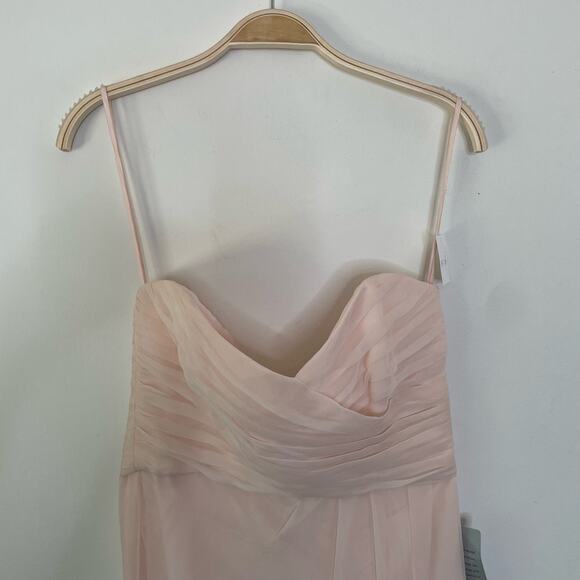 NWT Amsale Bridesmaid Dress G629C Blush Pink 100%‎ Silk Gown Bridal Size 8 - Picture 4 of 10